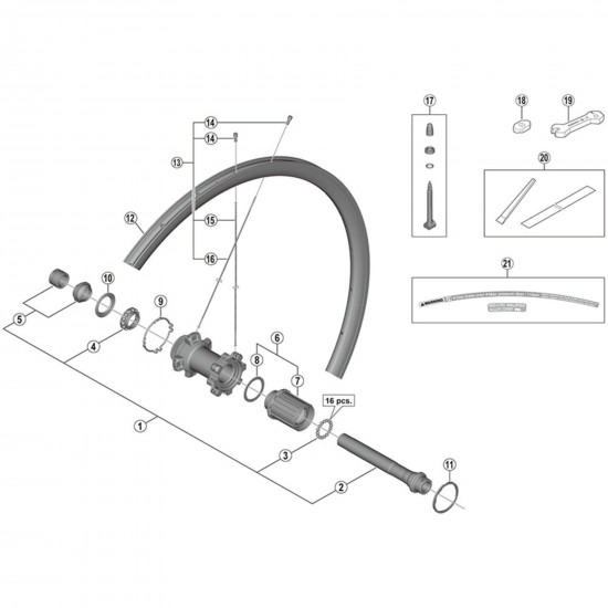 Shimano WH-RS770-C30-TL-R12 left hand spoke, 270 mm Shimano WH-RS770-C30-TL-R12 left hand spoke, 270 mm