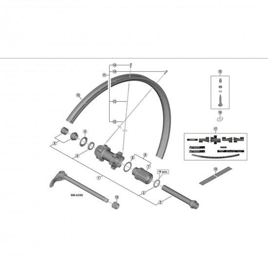 Shimano WH-MT600-TL-R12-B-29 right hand spoke, 298.5 mm Shimano WH-MT600-TL-R12-B-29 right hand spoke, 298.5 mm