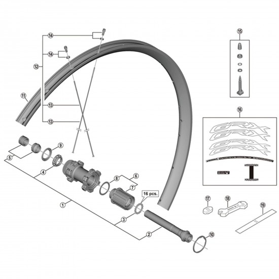Shimano WH-RX570-TL-700C spoke, 296 mm