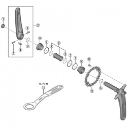 Shimano FC-MT511-1 left hand crank arm unit, 175 mm