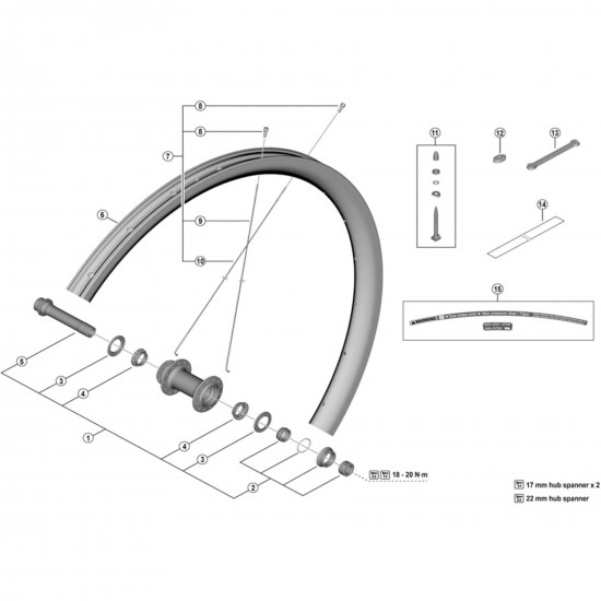 Shimano WH-RS710-C32-TL-R left hand spoke, 283 mm