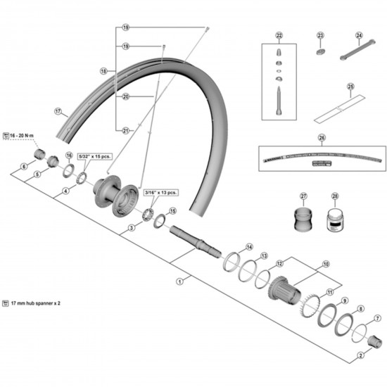 Shimano WH-RX880-TL-R12 left hand cone with dust cover