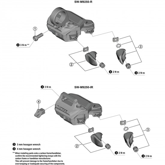 Shimano SW-M9250-R/IR lever unit X Shimano SW-M9250-R/IR lever unit X