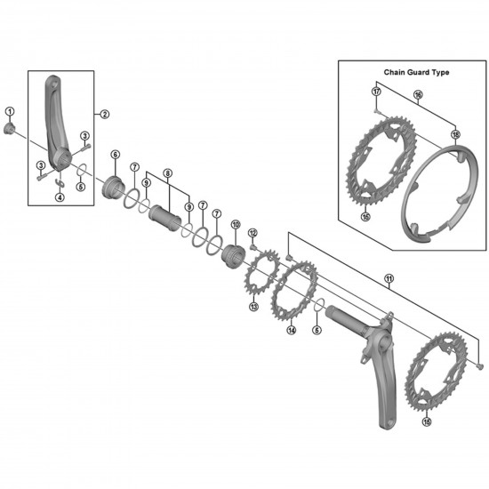 Shimano FC-M4000 chain guard and fixing bolts Shimano FC-M4000 chain guard and fixing bolts