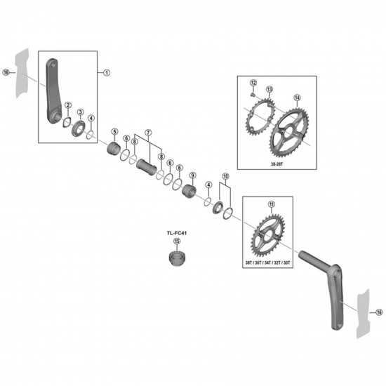 Shimano FC-M8000 gear fixing bolt, M8 x 9 mm Shimano FC-M8000 gear fixing bolt, M8 x 9 mm