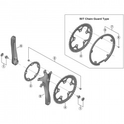 Shimano FC-RS200 chainring fixing bolts, M8 x 8.5 mm, pack of 5 Shimano FC-RS200 chainring fixing bolts, M8 x 8.5 mm, pack of 5