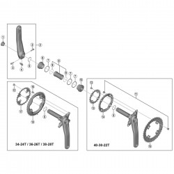 Shimano FC-M6000 gear fixing bolt and nut, M8 x 8.5 mm, pack of 4