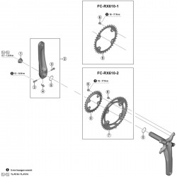 Shimano FC-M6000 gear fixing bolt, M8 x 8.5 mm, pack of 4