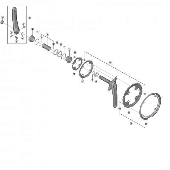 Shimano FC-T6010 chain guard and fixing screws, silver Shimano FC-T6010 chain guard and fixing screws, silver