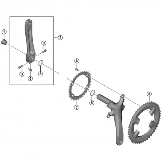 Shimano FC-MT500 left hand crank arm unit, 175 mm Shimano FC-MT500 left hand crank arm unit, 175 mm