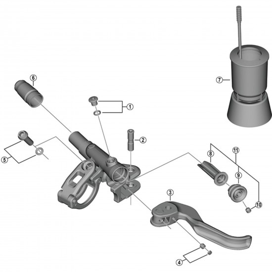 Shimano BL-M9100 lever axle Shimano BL-M9100 lever axle