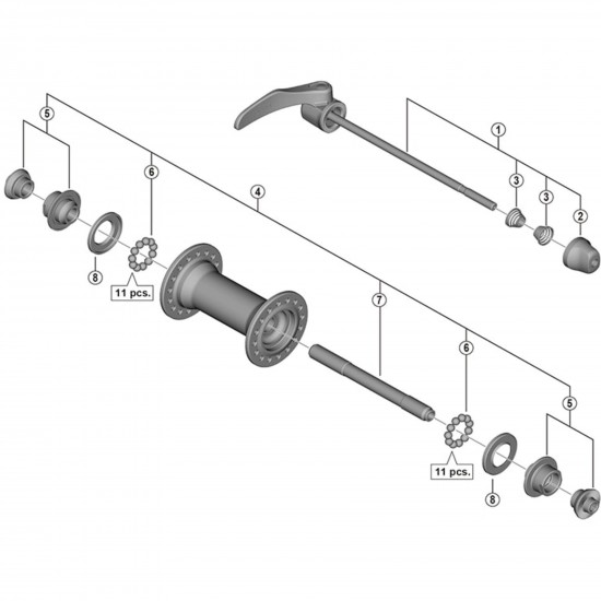 Shimano HB-5800 complete quick release, 133 mm Shimano HB-5800 complete quick release, 133 mm