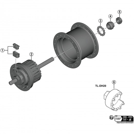 Shimano DH-C6000 1R left hand cone M9 X 12 mm