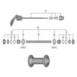 Shimano HB-T3000 Complete hub axle, 108 mm Shimano HB-T3000 Complete hub axle, 108 mm