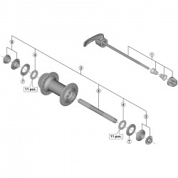 Shimano HB-M7000 complete quick release 133 mm Shimano HB-M7000 complete quick release 133 mm