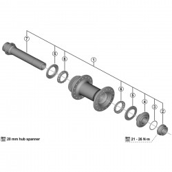 Shimano HB-R7070 complete hub axle Shimano HB-R7070 complete hub axle