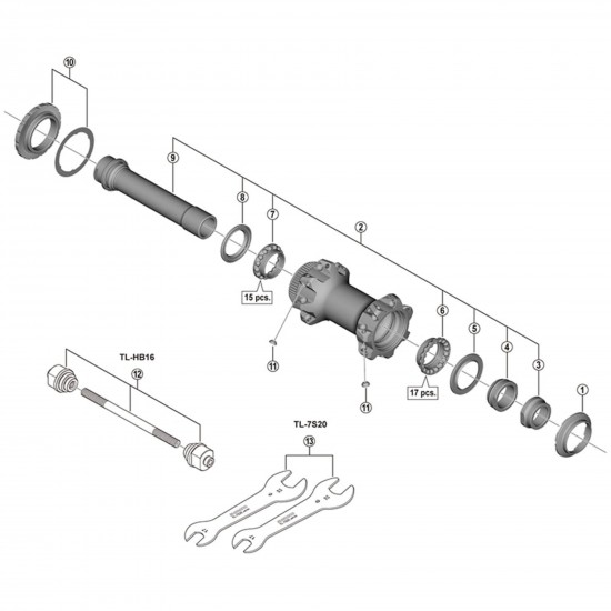 Shimano HB-M9110 left hand ball retainer, 5/32 x 15 mm Shimano HB-M9110 left hand ball retainer, 5/32 x 15 mm