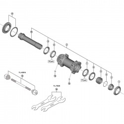 Shimano HB-MT900-BS complete hub axle, 110 mm Shimano HB-MT900-BS complete hub axle, 110 mm