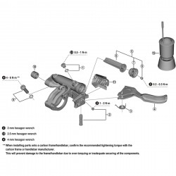 Shimano BL-M8200 lever axle and fixing screw Shimano BL-M8200 lever axle and fixing screw