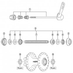 Shimano HB-M525 complete axle assembly M10 108 mm Shimano HB-M525 complete axle assembly M10 108 mm