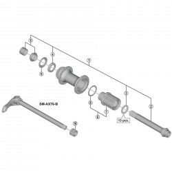 Shimano FH-M8010 hub axle unit
