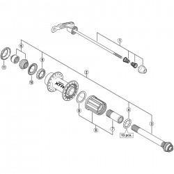 Shimano FH-M970 lock nut, cone and cover - left hand