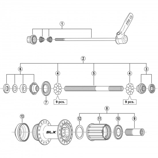 Shimano FH-M665 right hand lock nut