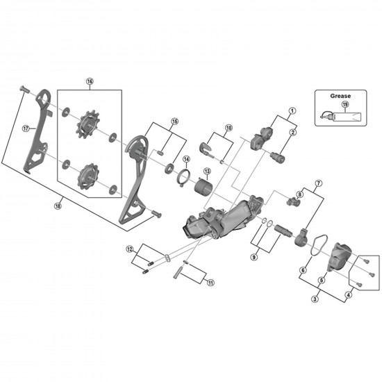 Shimano RD-RX805-GS outer plate assembly, GS Shimano RD-RX805-GS outer plate assembly, GS