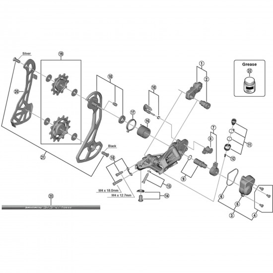 Shimano RD-RX815/RX810 GRX rear mech pulley set Shimano RD-RX815/RX810 GRX rear mech pulley set