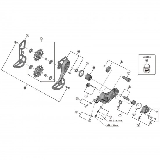 Shimano RD-M5100 bracket axle unit Shimano RD-M5100 bracket axle unit