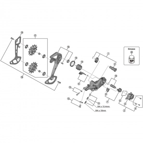 Shimano RD-M5100 outer plate assembly, SGS Shimano RD-M5100 outer plate assembly, SGS