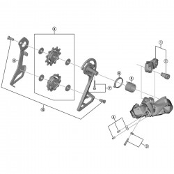 Shimano RD-R8050 end adjusting bolt and plate Shimano RD-R8050 end adjusting bolt and plate