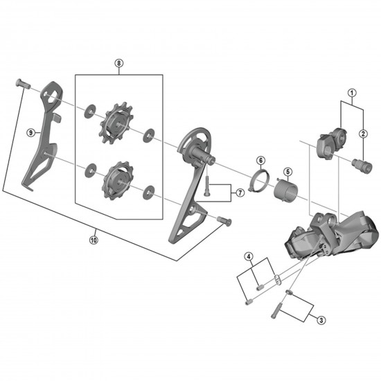 Shimano RD-R8050 end adjusting bolt and plate Shimano RD-R8050 end adjusting bolt and plate