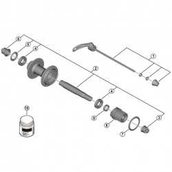 Shimano FH-MT401 left hand nut with dust cover
