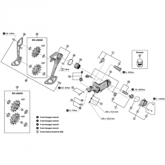 Shimano RD-U8000 inner plate, GS Shimano RD-U8000 inner plate, GS