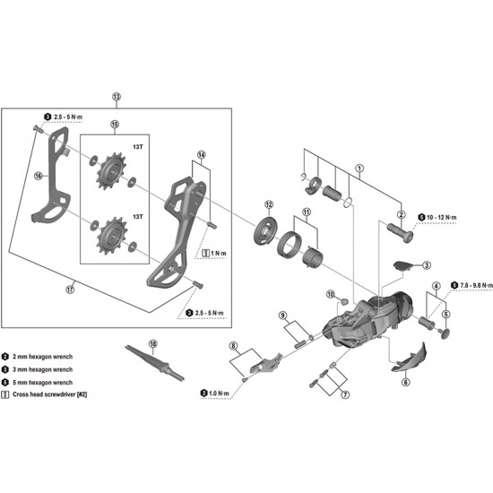 Shimano RD-M8250-GS plate assembly, GS Shimano RD-M8250-GS plate assembly, GS