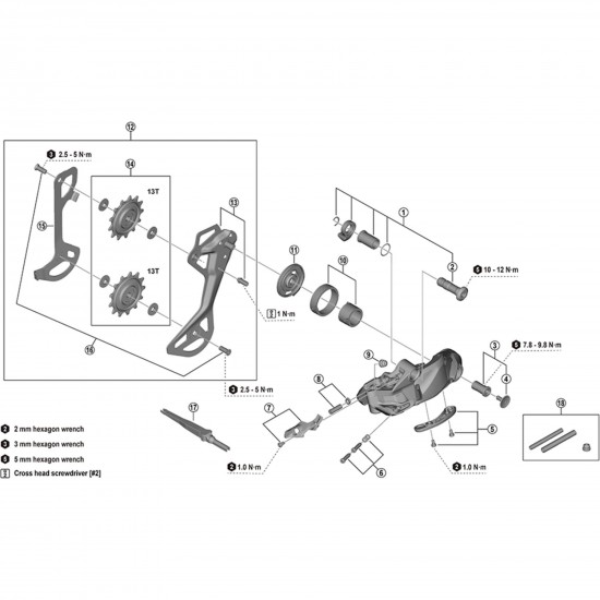 Shimano RD-M6250-SGS outer plate assembly, SGS Shimano RD-M6250-SGS outer plate assembly, SGS