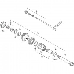 Shimano FH-M785 complete quick release, 168 mm