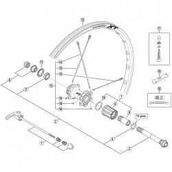 Shimano WH-M785 spoke, 285 mm with plug and washer Shimano WH-M785 spoke, 285 mm with plug and washer