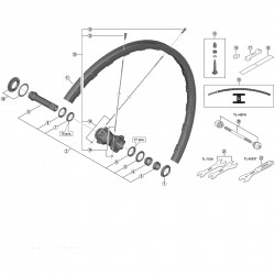 Shimano WH-M9000-TL-275 spoke, 279 mm with spherical washer Shimano WH-M9000-TL-275 spoke, 279 mm with spherical washer