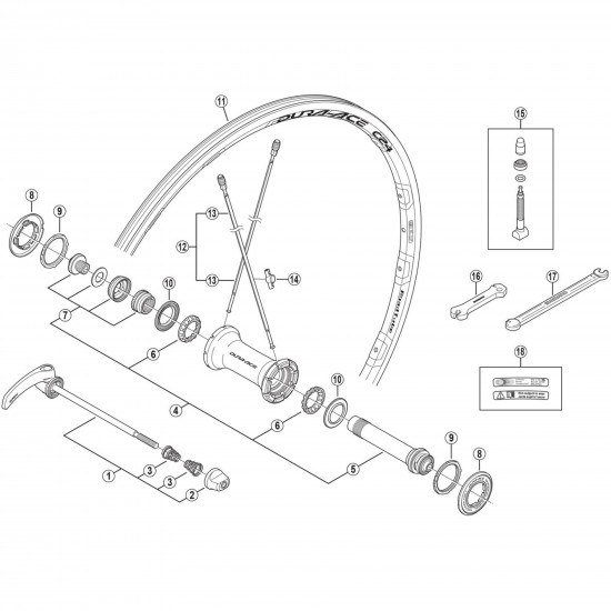 Shimano WH-7900-C24-TL-F spoke with plug and washer, 282 mm