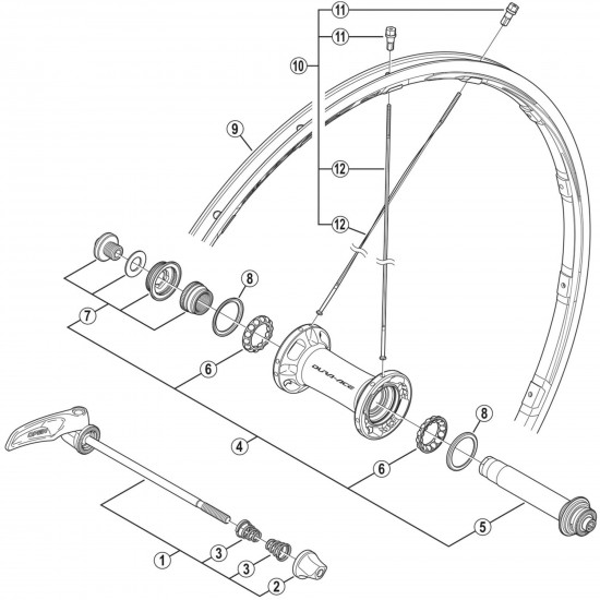 Shimano WH-9000-C24-CL-F spoke, 283 mm