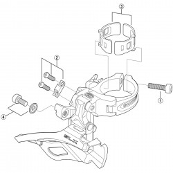 Shimano FD-M661 cable fixing plate and bolt M5 x 10.5 mm Shimano FD-M661 cable fixing plate and bolt M5 x 10.5 mm