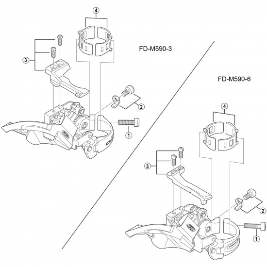 Shimano FD-M590 stroke adjuster screws and plate, M4 x 8.5 mm Shimano FD-M590 stroke adjuster screws and plate, M4 x 8.5 mm