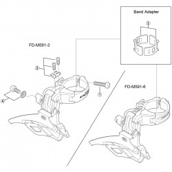 Shimano FD-M591 stroke adjuster screws and plate, M4 x 10 mm Shimano FD-M591 stroke adjuster screws and plate, M4 x 10 mm