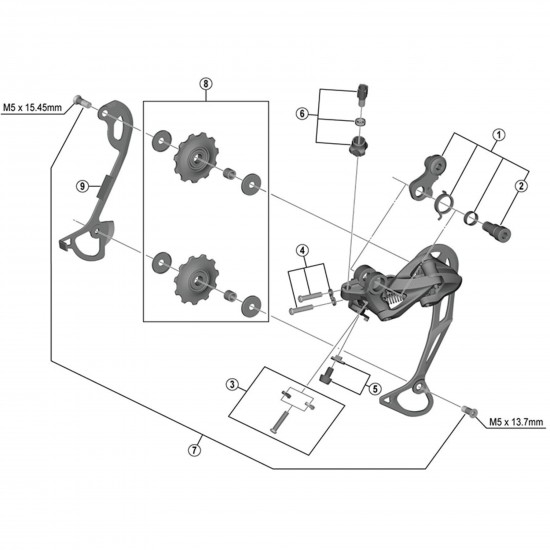 Shimano RD-M4000 pulley bolt set