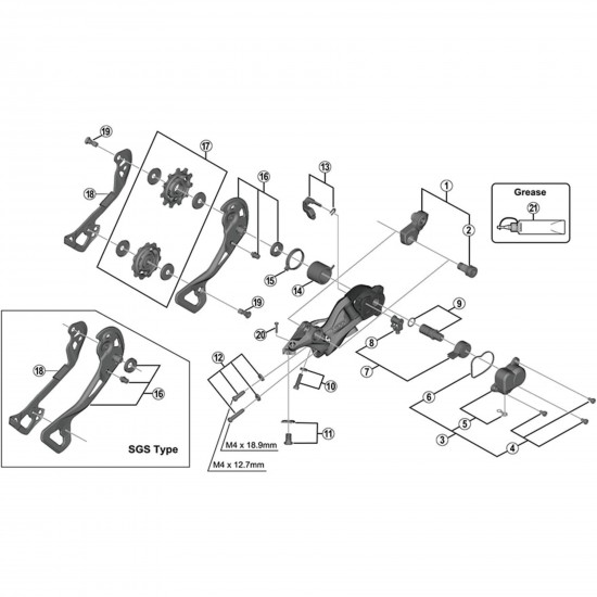 Shimano RD-M9000 switch lever unit and fixing plate Shimano RD-M9000 switch lever unit and fixing plate
