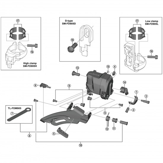 Shimano FD-M9070 Bracket fixing bolt Shimano FD-M9070 Bracket fixing bolt