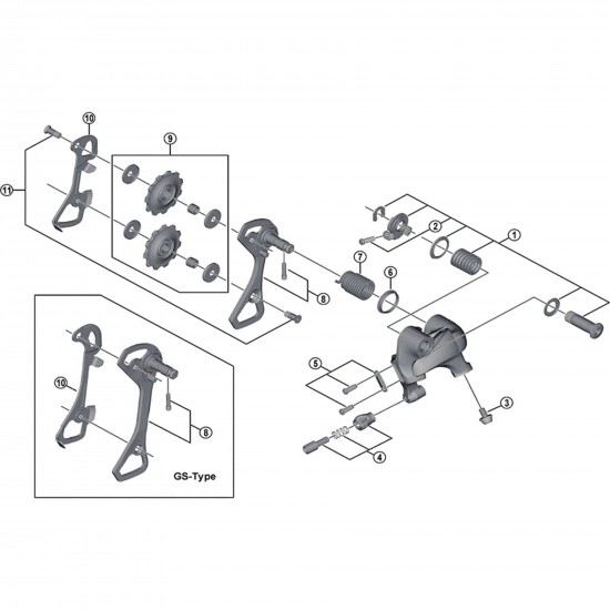 Shimano Tiagra RD-4700 tension and guide pulley set Shimano Tiagra RD-4700 tension and guide pulley set