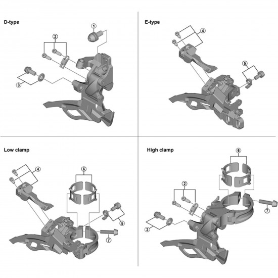 Shimano FD-M7005 cable fixing bolt and plate E-type Shimano FD-M7005 cable fixing bolt and plate E-type